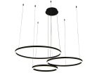 LED design mennyezeti lámpa 125W, 8200 lm, 3000K-6500K, fekete, IP20, Ø400+600+800 - J4384/B