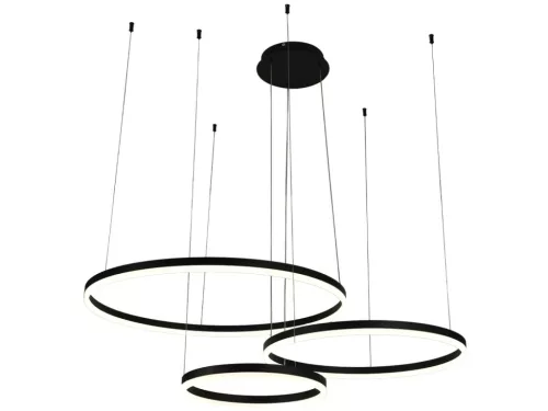 LED design mennyezeti lámpa 125W, 8200 lm, 3000K-6500K, fekete, IP20, Ø400+600+800 - J4384/B