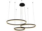 LED design mennyezeti lámpa 125W, 8200 lm, 3000K-6500K, fekete, IP20, Ø400+600+800 - J4384/B