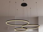 LED design mennyezeti lámpa 125W, 8200 lm, 3000K-6500K, fekete, IP20, Ø400+600+800 - J4384/B