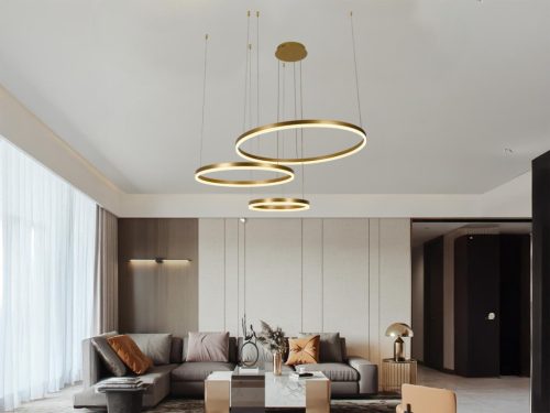 LED design mennyezeti lámpa 125W, 8200 lm, 3000K-6500K, IP20, Ø400+600+800 - J4384/G