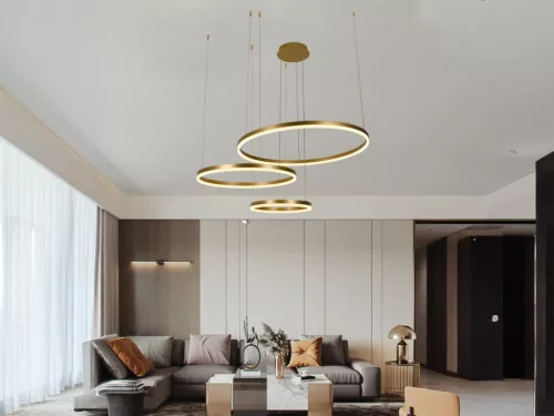 LED design mennyezeti lámpa 125W, 8200 lm, 3000K-6500K, IP20, Ø400+600+800 - J4384/G