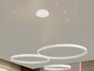 LED design mennyezeti lámpa 125W, 8200 lm, 3000K-6500K, IP20, fehér, Ø400+600+800 - J4384/W