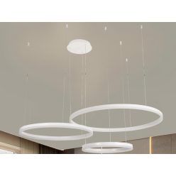   LED design mennyezeti lámpa 125W, 8200 lm, 3000K-6500K, IP20, fehér, Ø400+600+800 - J4384/W