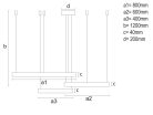 LED design mennyezeti lámpa 125W, 8200 lm, 3000K-6500K, IP20, fehér, Ø400+600+800 - J4384/W