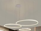 LED design mennyezeti lámpa 125W, 8200 lm, 3000K-6500K, IP20, fehér, Ø400+600+800 - J4384/W