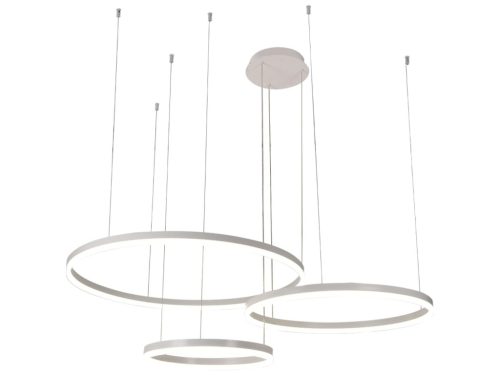 LED design mennyezeti lámpa 125W, 8200 lm, 3000K-6500K, IP20, fehér, Ø400+600+800 - J4384/W
