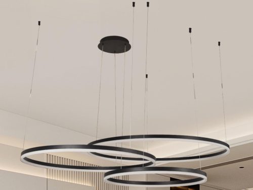 LED dizájn mennyezeti lámpa 170W, 3000–6500K, Ø600+800+1000mm - J4385/B