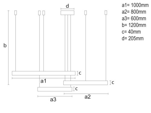 LED dizájn mennyezeti lámpa 170W, 3000–6500K, Ø600+800+1000mm - J4385/B