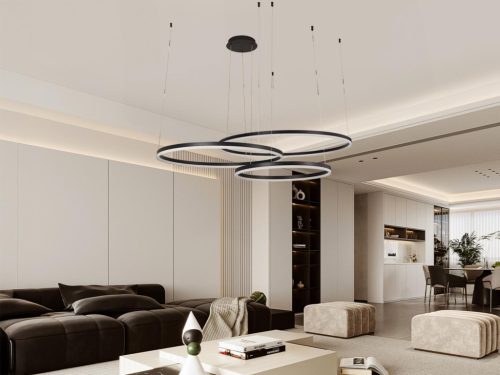 LED dizájn mennyezeti lámpa 170W, 3000–6500K, Ø600+800+1000mm - J4385/B