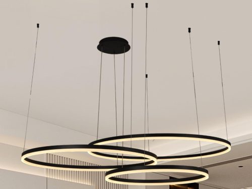 LED dizájn mennyezeti lámpa 170W, 3000–6500K, Ø600+800+1000mm - J4385/B
