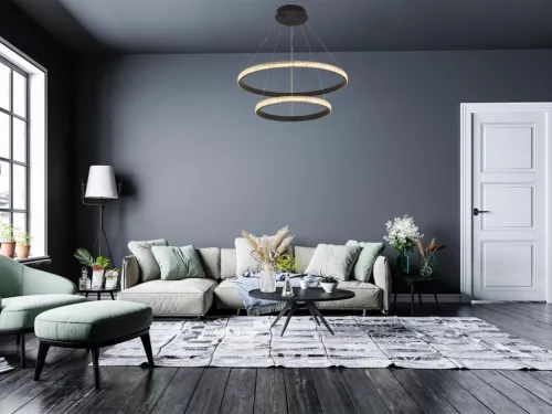 LED dizájn mennyezeti lámpa 65W, 3000–6500K, Ø400+600mm - J4388/B