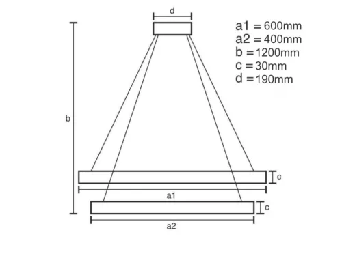 LED dizájn mennyezeti lámpa 65W, 3000–6500K, Ø400+600mm - J4388/B