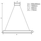 LED design mennyezeti lámpa 70W, 4600 lm, Ø500x300 mm, 3000K-6500K - J6310/C