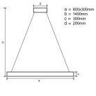 LED design mennyezeti lámpa 120W, 7800 lm, 800x300 mm, 3000K-6500K - J6311/C