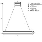LED design mennyezeti lámpa 100W, 6500 lm, 800x350x300 mm, 3000K-6500K - J6312/C