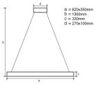 LED design mennyezeti lámpa 70W, 4700 lm, 600x350 mm, 3000K-6500K - J6315/C