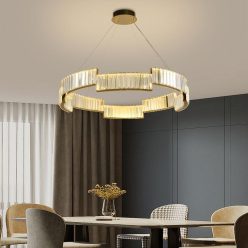   LED design függőlámpa 60W, 4300 lm, 3000K-6500K, Ø800 mm, fém/kristály - J6323/C