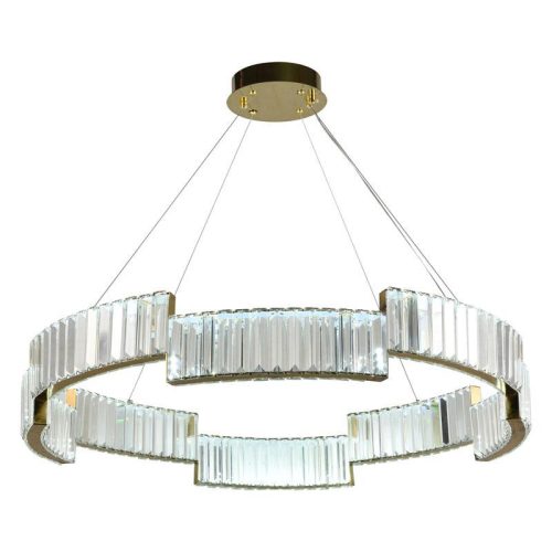 LED design függőlámpa 60W, 4300 lm, 3000K-6500K, Ø800 mm, fém/kristály - J6323/C