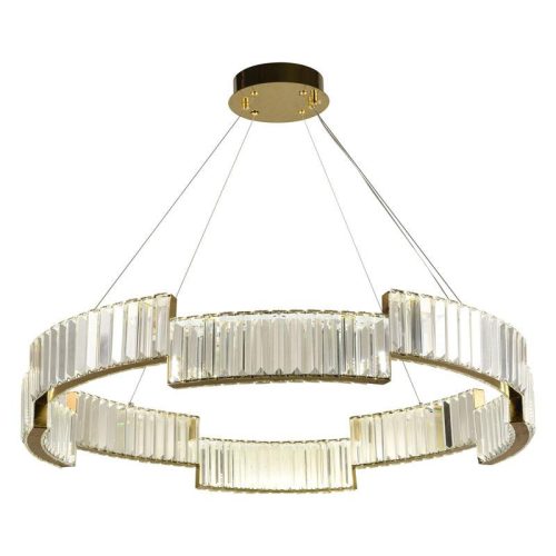 LED design függőlámpa 60W, 4300 lm, 3000K-6500K, Ø800 mm, fém/kristály - J6323/C