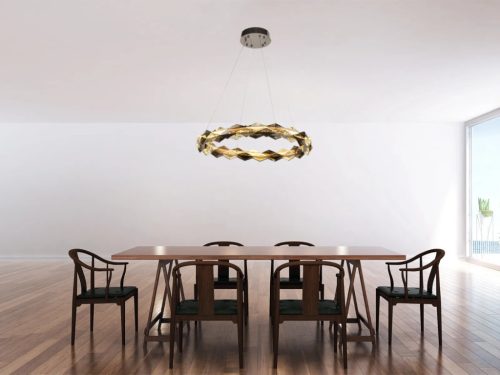 LED design mennyezeti lámpa 40W, 2600 lm, 3000K-6500K, Ø600 mm, króm - J6327/CH