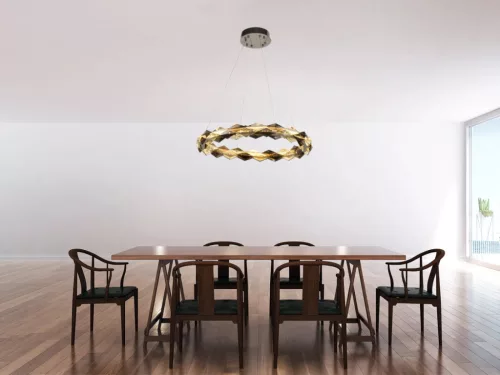 LED design mennyezeti lámpa 40W, 2600 lm, 3000K-6500K, Ø600 mm, króm - J6327/CH