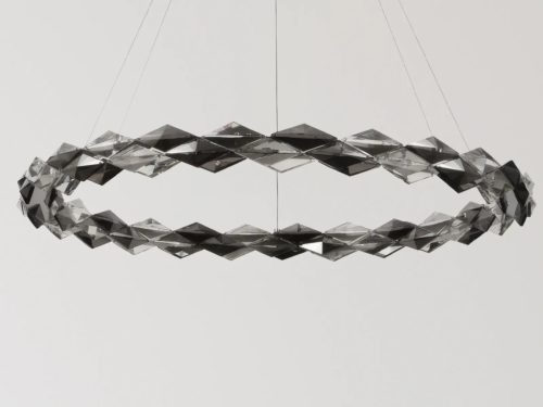 LED design mennyezeti lámpa 55W, 3700 lm, 3000K-6500K, Ø800 mm, fém/kristály - J6328/CH