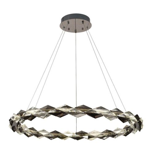 LED design mennyezeti lámpa 55W, 3700 lm, 3000K-6500K, Ø800 mm, fém/kristály - J6328/CH