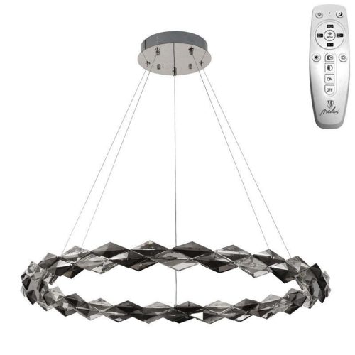 LED design mennyezeti lámpa 55W, 3700 lm, 3000K-6500K, Ø800 mm, fém/kristály - J6328/CH