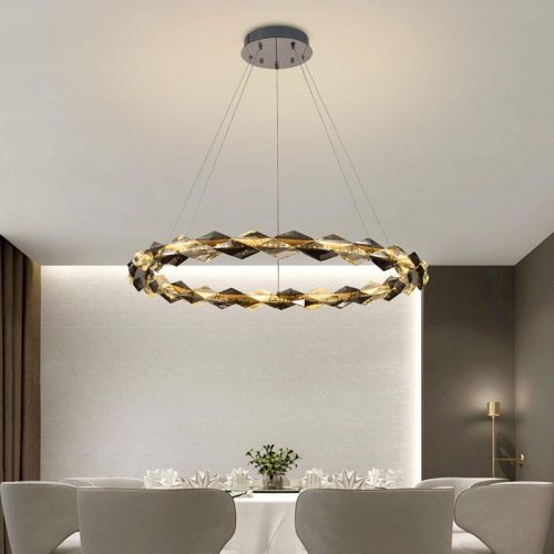 LED design mennyezeti lámpa 55W, 3700 lm, 3000K-6500K, Ø800 mm, fém/kristály - J6328/CH