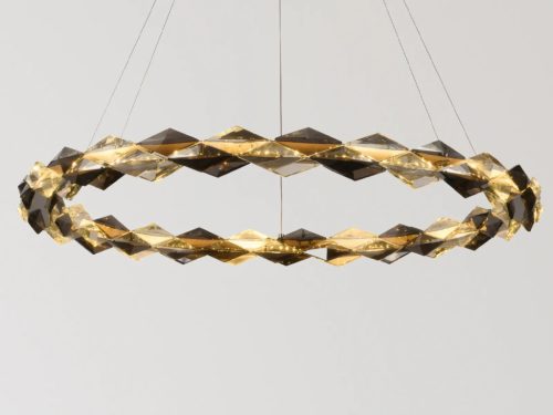 LED design mennyezeti lámpa 55W, 3700 lm, 3000K-6500K, Ø800 mm, fém/kristály - J6328/CH