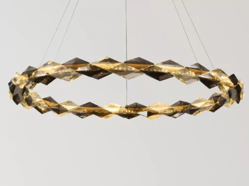 LED design mennyezeti lámpa 55W, 3700 lm, 3000K-6500K, Ø800 mm, fém/kristály - J6328/CH