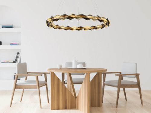 LED design mennyezeti lámpa 55W, 3700 lm, 3000K-6500K, Ø800 mm, fém/kristály - J6328/CH