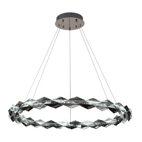 LED design mennyezeti lámpa 55W, 3700 lm, 3000K-6500K, Ø800 mm, fém/kristály - J6328/CH