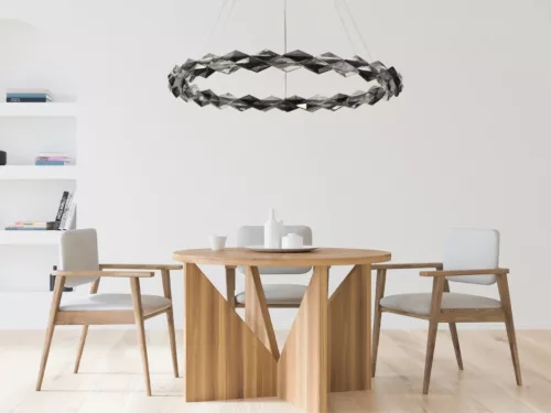 LED design mennyezeti lámpa 55W, 3700 lm, 3000K-6500K, Ø800 mm, fém/kristály - J6328/CH