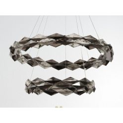   LED design mennyezeti lámpa 65W, 4300 lm, 3000K-6500K, 400+600 mm, fém/kristály, IP20 - J6329/CH