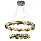 LED design mennyezeti lámpa 65W, 4300 lm, 3000K-6500K, 400+600 mm, fém/kristály, IP20 - J6329/CH