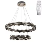 LED design mennyezeti lámpa 65W, 4300 lm, 3000K-6500K, 400+600 mm, fém/kristály, IP20 - J6329/CH