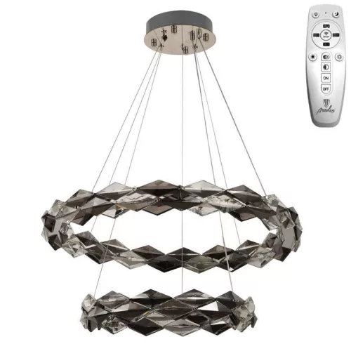 LED design mennyezeti lámpa 65W, 4300 lm, 3000K-6500K, 400+600 mm, fém/kristály, IP20 - J6329/CH