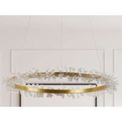   LED design mennyezeti lámpa 40W, 2600 lm, 3000K-6500K, Ø600 mm, fém/kristály - J6330/C