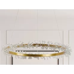   LED design mennyezeti lámpa 40W, 2600 lm, 3000K-6500K, Ø600 mm, fém/kristály - J6330/C