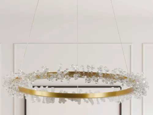 LED design mennyezeti lámpa 40W, 2600 lm, 3000K-6500K, Ø600 mm, fém/kristály - J6330/C