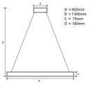 LED design mennyezeti lámpa 40W, 2600 lm, 3000K-6500K, Ø600 mm, fém/kristály - J6330/C