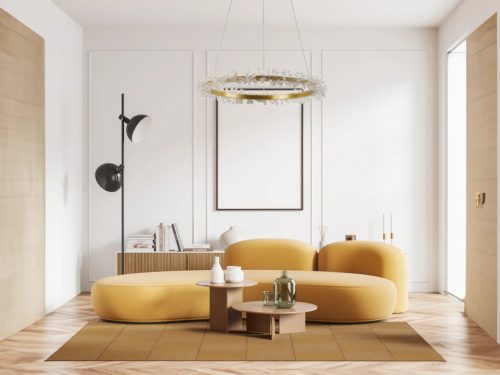 LED design mennyezeti lámpa 40W, 2600 lm, 3000K-6500K, Ø600 mm, fém/kristály - J6330/C