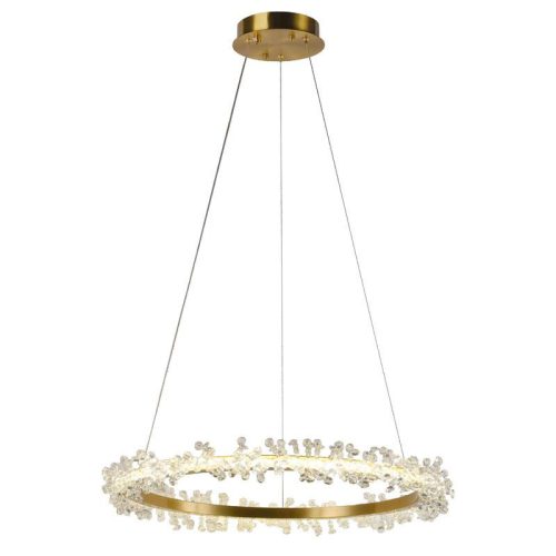 LED design mennyezeti lámpa 40W, 2600 lm, 3000K-6500K, Ø600 mm, fém/kristály - J6330/C