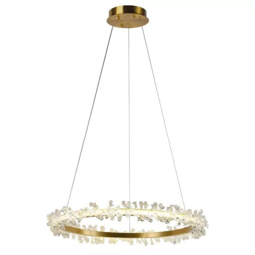 LED design mennyezeti lámpa 40W, 2600 lm, 3000K-6500K, Ø600 mm, fém/kristály - J6330/C