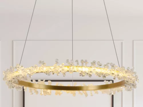 LED design mennyezeti lámpa 40W, 2600 lm, 3000K-6500K, Ø600 mm, fém/kristály - J6330/C