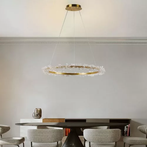 LED design mennyezeti lámpa 40W, 2600 lm, 3000K-6500K, Ø600 mm, fém/kristály - J6330/C