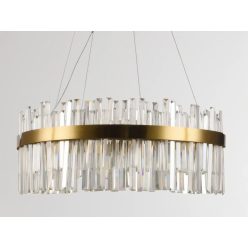   LED design mennyezeti lámpa 80W, 5300 lm, 3000K-6500K, Ø600 mm, fém/kristály - J6332/C