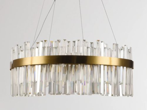 LED design mennyezeti lámpa 80W, 5300 lm, 3000K-6500K, Ø600 mm, fém/kristály - J6332/C